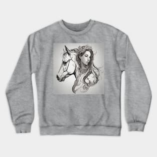 Horse and Girl Crewneck Sweatshirt